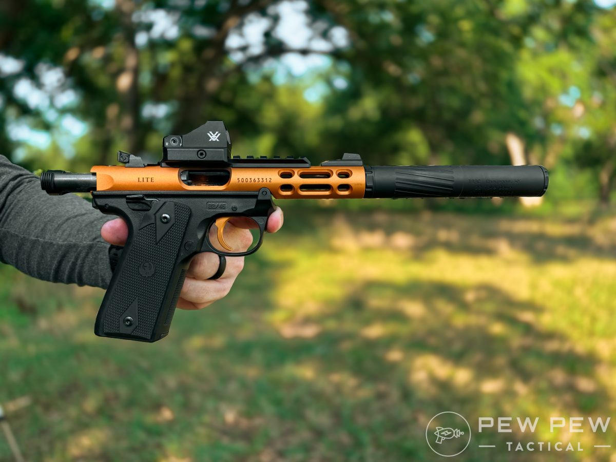 Thunder Beast Takedown .22LR Suppressor on Ruger Mark IV