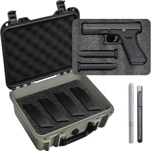TSA-approved hard shell double handgun case w/customizable foam insert – $16.99 image