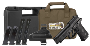 Beretta 92GTS 9mm pistol range bundle – 2x 18rd & 2x 31rd mags, 2 cases, & holster – $677.77 ($577 after rebate) image