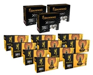 Browning .380 ACP Range & Defense Package – 500rd 95 GR FMJ + 60rds X-Point Jacket Hollow Point ammo – $199.00 (Free Shipping) image