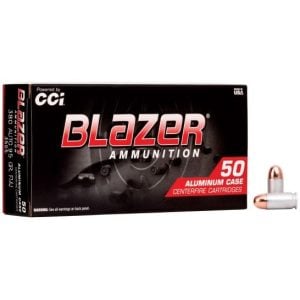 CCI Blazer .380 ACP 95 GR FMJ aluminum case ammo, 50rds – $0.20/rd image