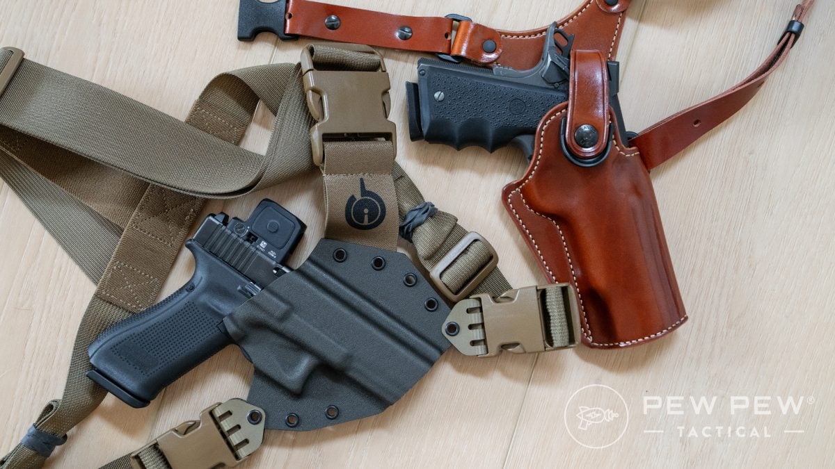 Leather vs. Kydex chest holsters