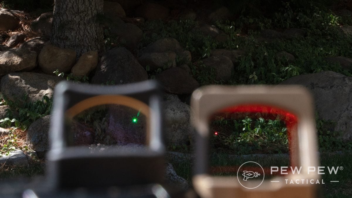 Red dot vs. green dot