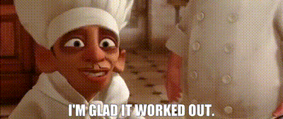 Glad it worked out gif