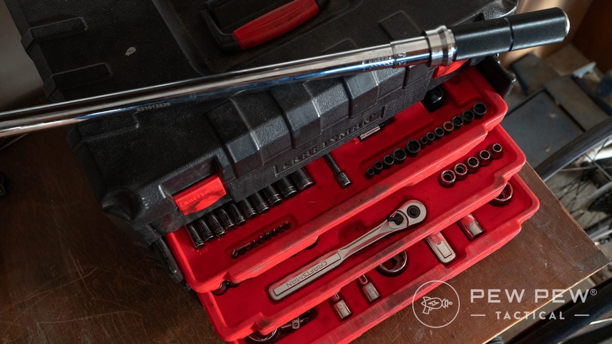 Craftsman mechanics tool set sockets and GearWrench torque wrench