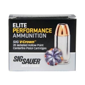 Sig Sauer .45 ACP 185 GR JHP V-Crown Elite Performance ammo, 20rds – $11.99 image