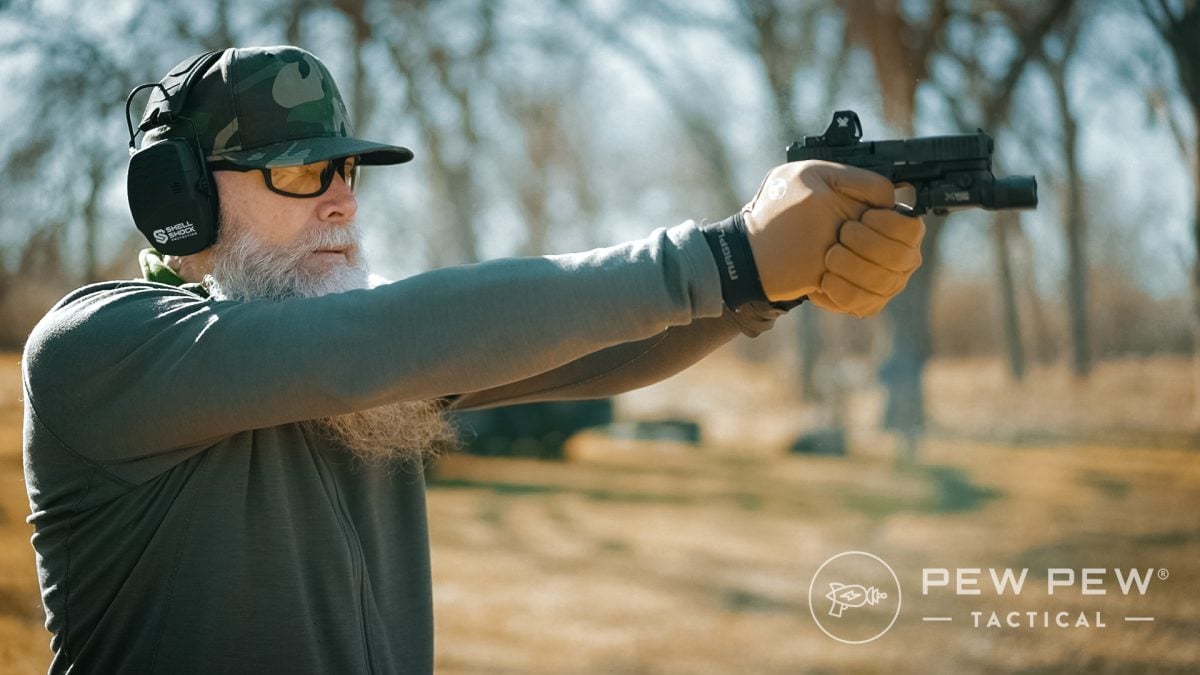 Glock Gen 6 two hands quarter