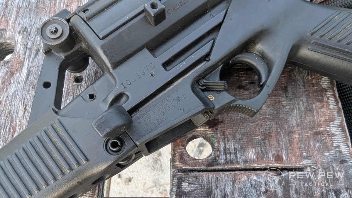 Calico M950 safety and charging handle