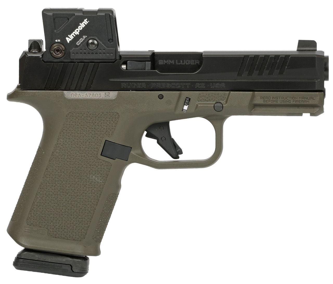 Ruger RXM 4" 9mm 15rd Pistol, ODG w/Aimpoint COA - $629.99