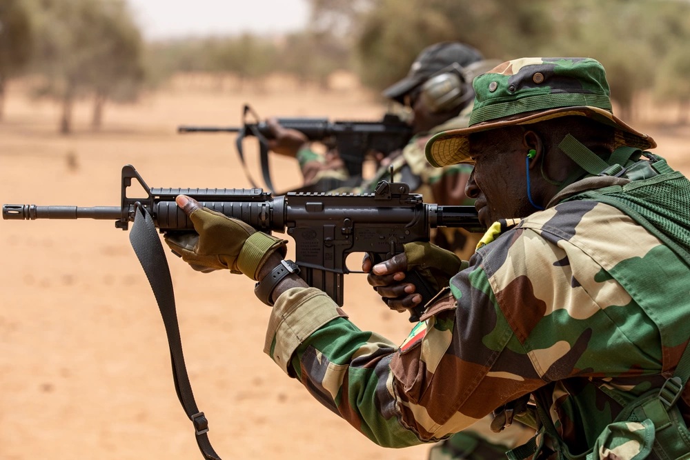 Senegalese Soliders with M4 Rifles